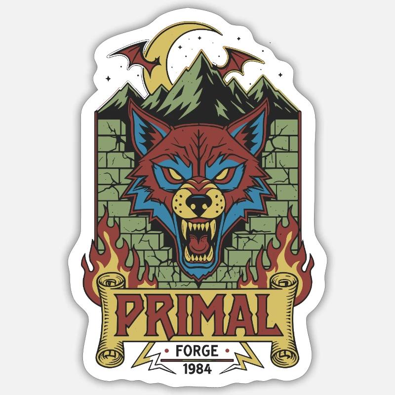 Primal Wolf Forge 1984 Sticker size S (10 x 10 cm)