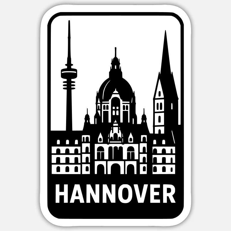 Hanover Silhouette - Sticker size S (10 x 10 cm) - white matte