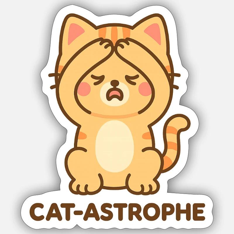 Astrophe de chat - Sticker taille S (10 x 10 cm) - blanc mat
