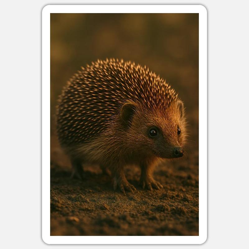 Animaux - Hérisson - Sticker taille S (10 x 10 cm) - blanc mat