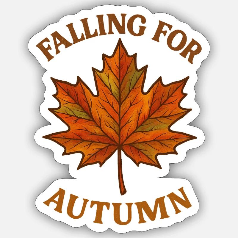 Falling for Autumn - Sticker size S (10 x 10 cm) - white matte