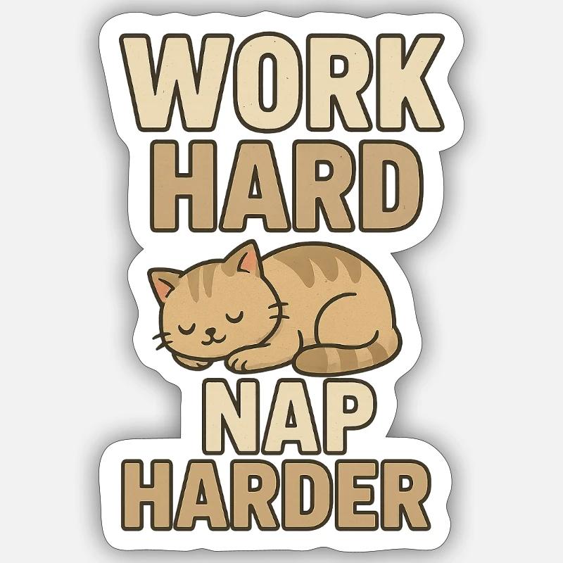 Work Hard Nap Harder - Sticker size S (10 x 10 cm) - white matte