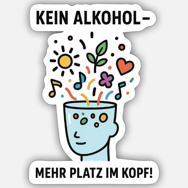 Pas d’alcool - Plus d’espace dans la tête ! Sticker taille S (10 x 10 cm)