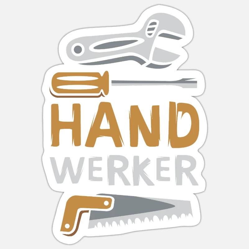 Craftsman design with tools - Sticker size S (10 x 10 cm) - white matte