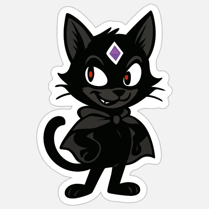 Mauvaises vibrations de chat Sticker taille S (10 x 10 cm)