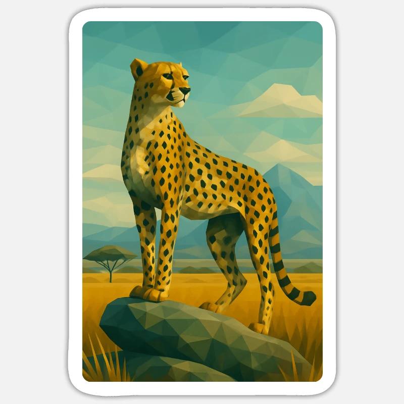 Polynature Guépard - Sticker taille S (10 x 10 cm) - blanc mat
