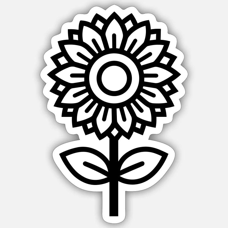 tournesol - Sticker taille S (10 x 10 cm) - blanc mat