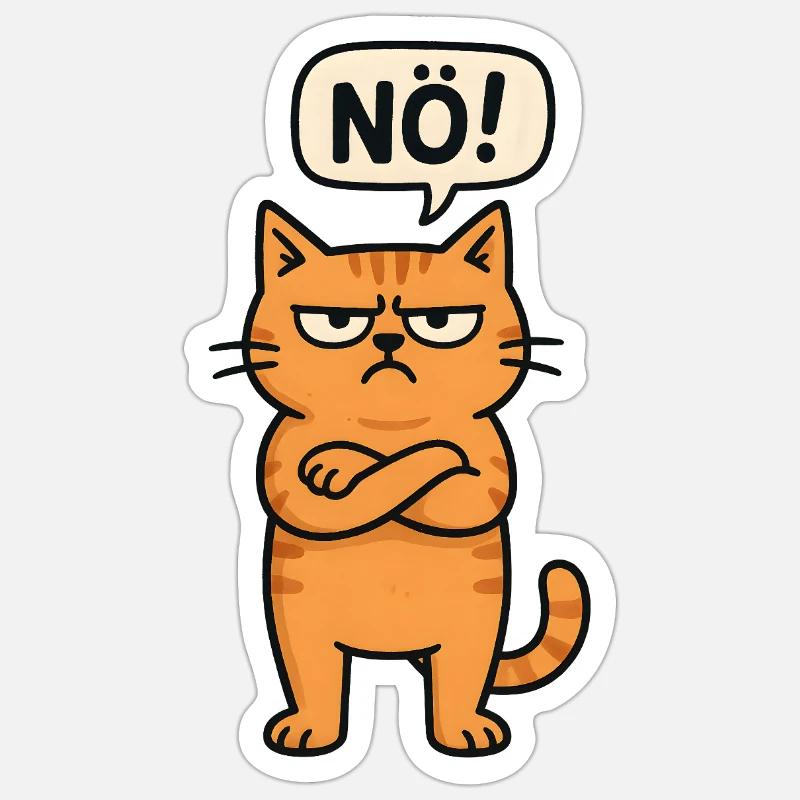 non facile non non chat chat drôle de dicton - Sticker taille S (10 x 10 cm) - blanc mat