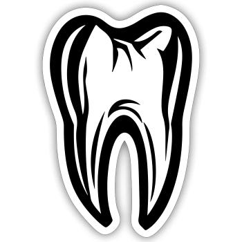 Zahn Symbol Zahnarzt - Sticker Größe S (10 x 10 cm) - Mattweiß - Vorne