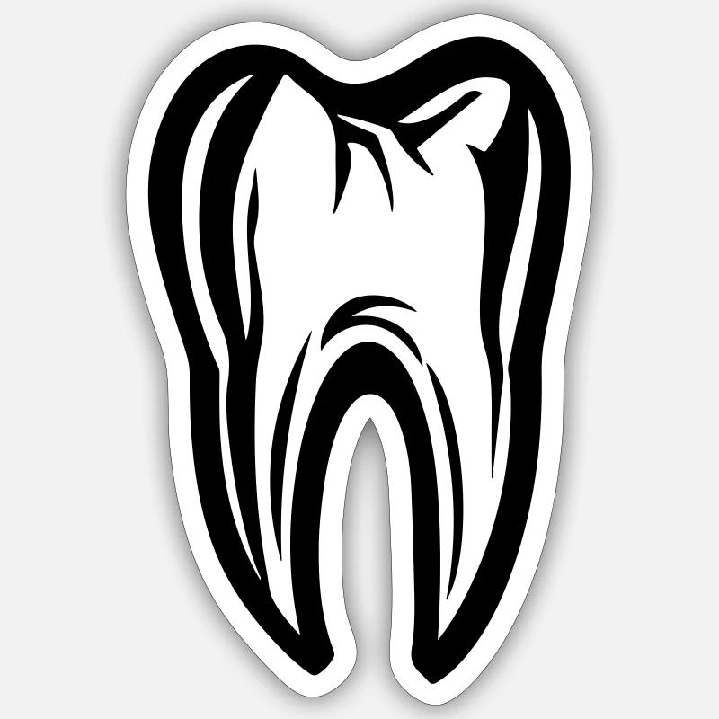 Tooth Icon Dentist - Sticker size S (10 x 10 cm) - white matte