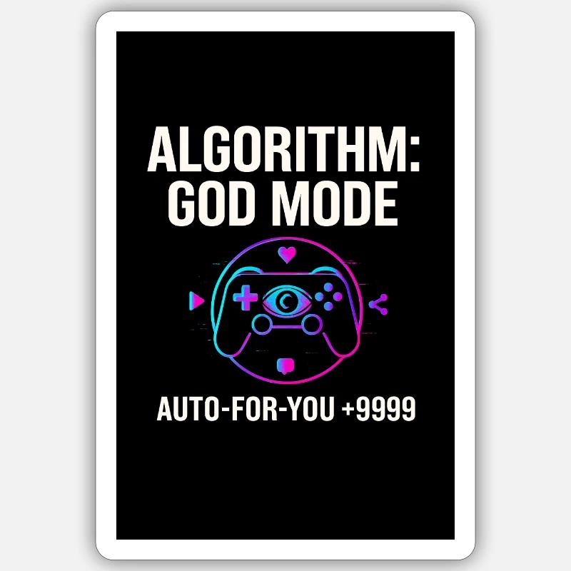 Algorithme Mode Dieu - Sticker taille S (10 x 10 cm) - blanc mat