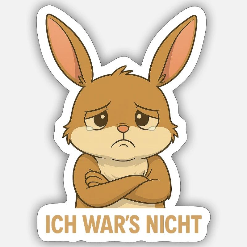 Ce n’était pas moi lapin - Sticker taille S (10 x 10 cm) - blanc mat