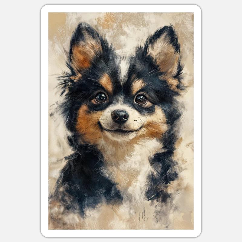 Illustration eines Hundes - Sticker Größe S (10 x 10 cm) - Mattweiß