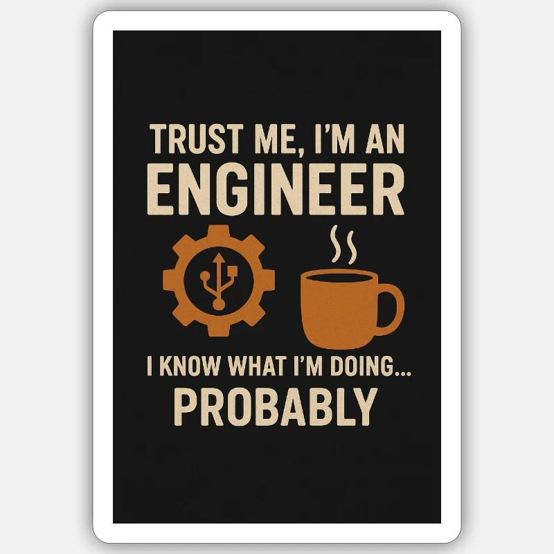 Trust me, I'm an engineer - Sticker size S (10 x 10 cm) - white matte