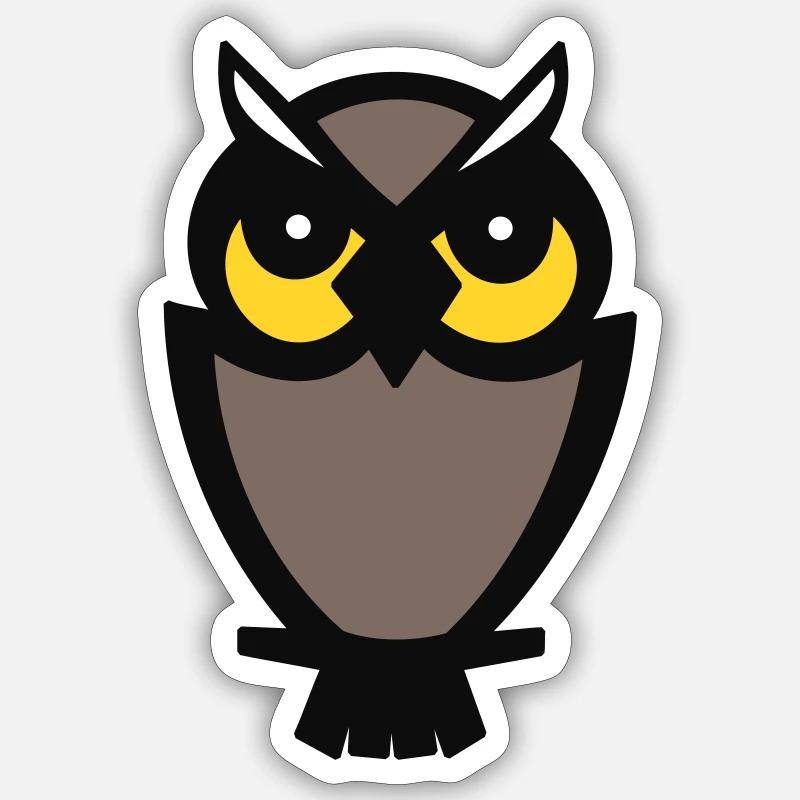 Eule Design von Cean - Sticker Größe S (10 x 10 cm) - Mattweiß