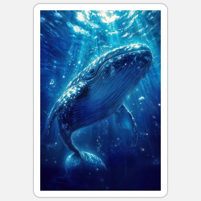 Illustration eines Wals Sticker Größe S (10 x 10 cm)