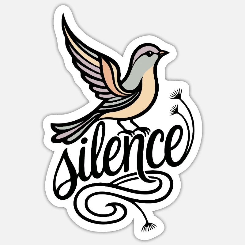 Silence birth - Sticker size S (10 x 10 cm) - white matte