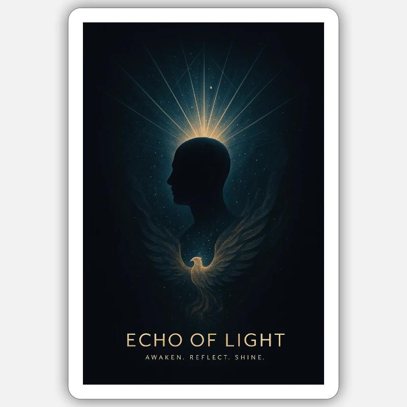 Écho de Lumière - Sticker taille S (10 x 10 cm) - blanc mat