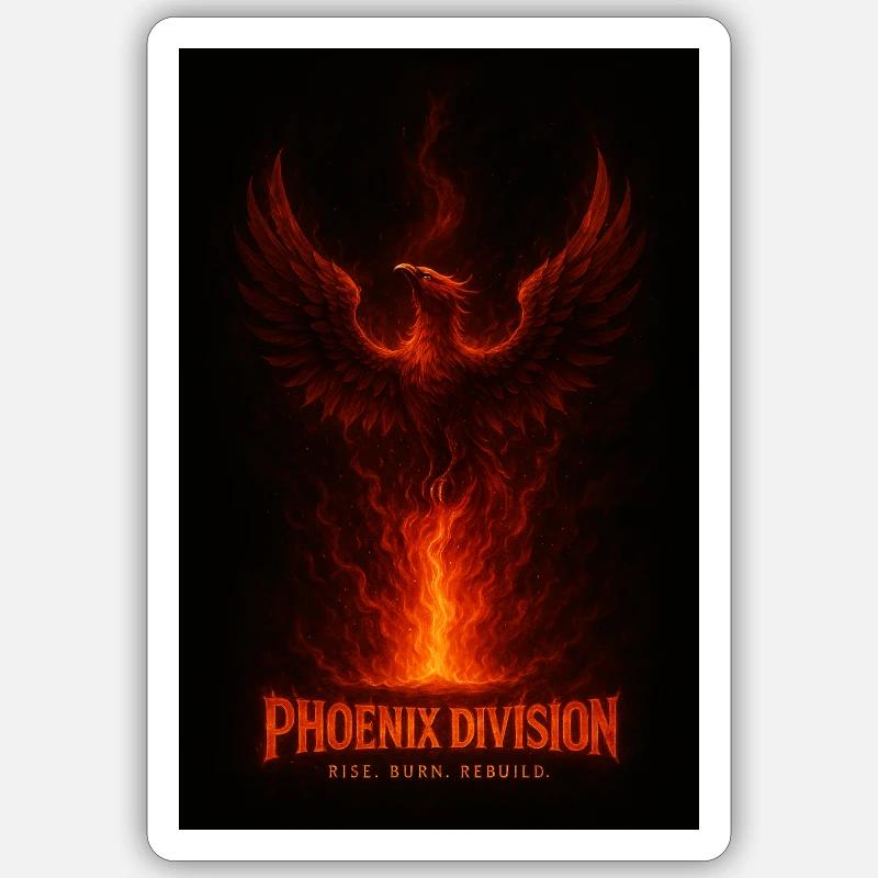Phoenix Division - Fire Rise - Sticker taille S (10 x 10 cm) - blanc mat