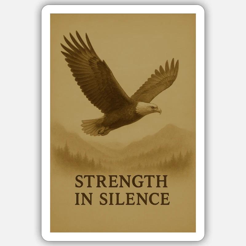 Strength in Silence Eagle Sticker size S (10 x 10 cm)