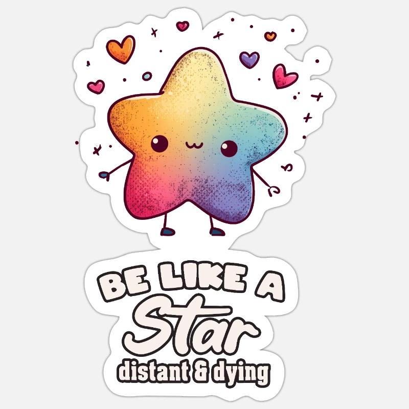 Be Like a Star - Sticker size S (10 x 10 cm) - white matte