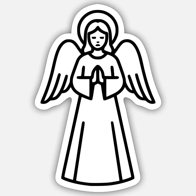 Engel-engelsfluegel-silhouette-einfach-4 - Sticker Größe S (10 x 10 cm) - Mattweiß