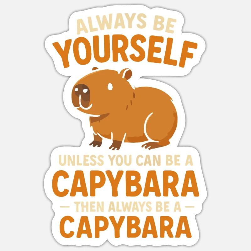 Capybara - Sticker Größe S (10 x 10 cm) - Mattweiß
