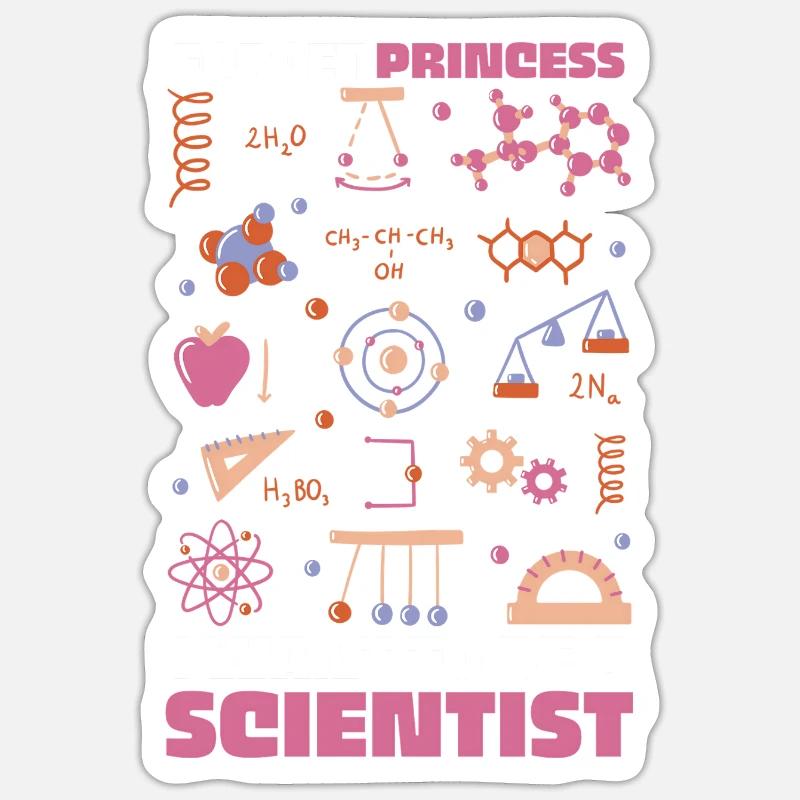 Ich will Wissenschaftler sein – bunte Doodles - Sticker Größe S (10 x 10 cm) - Mattweiß