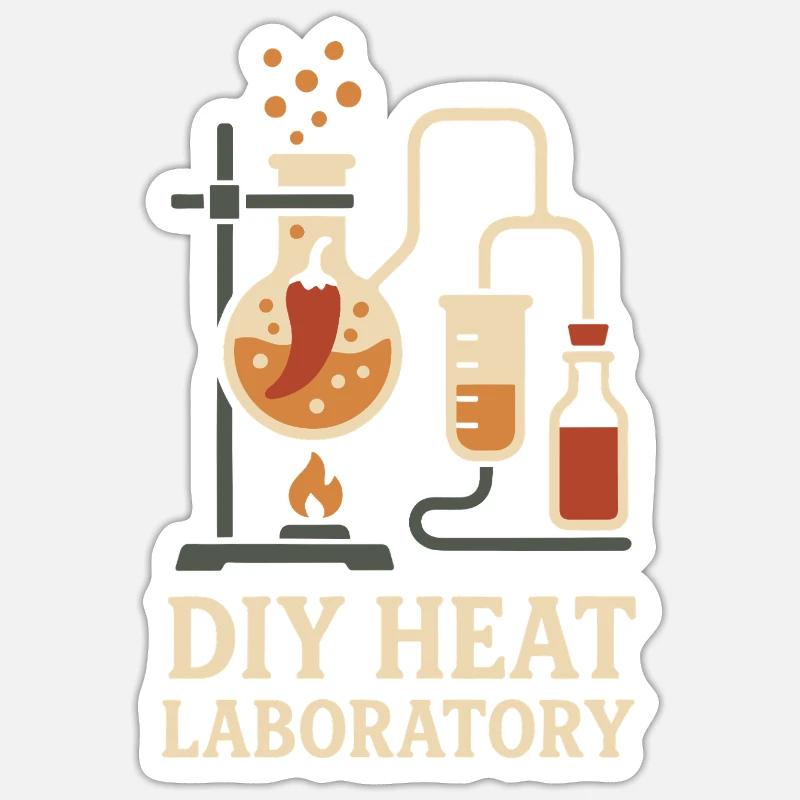 Saucier Pieux Chili Fermenté Épicé - Sticker taille S (10 x 10 cm) - blanc mat
