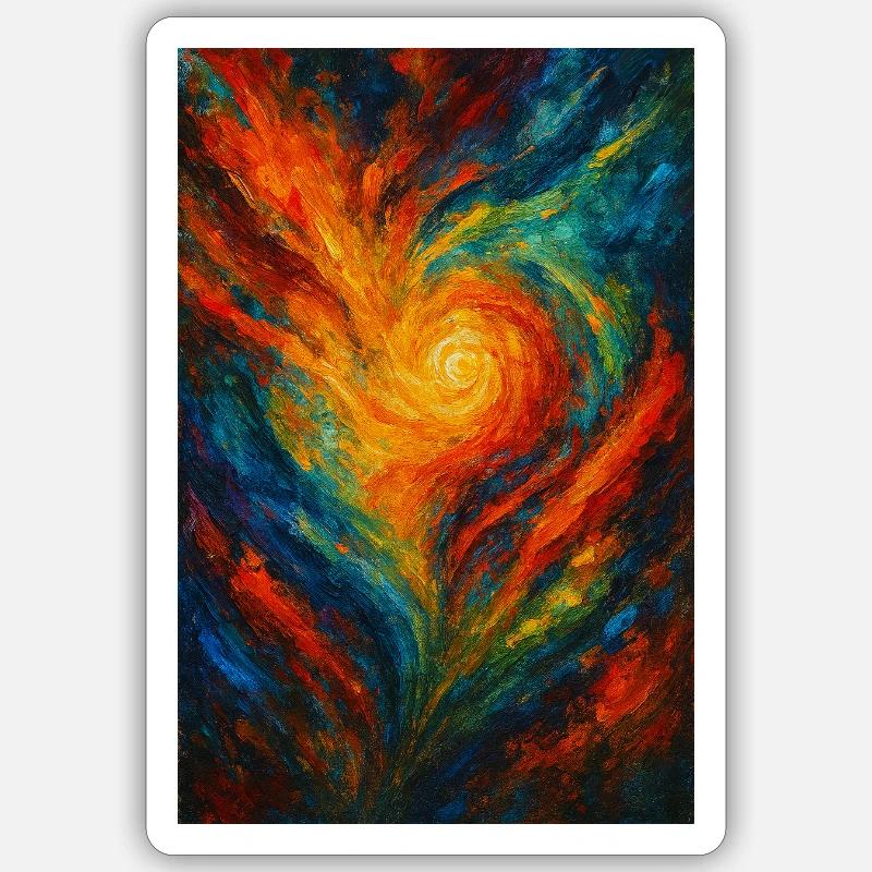Chromatic Vortex Abstract Fire Sticker size S (10 x 10 cm)