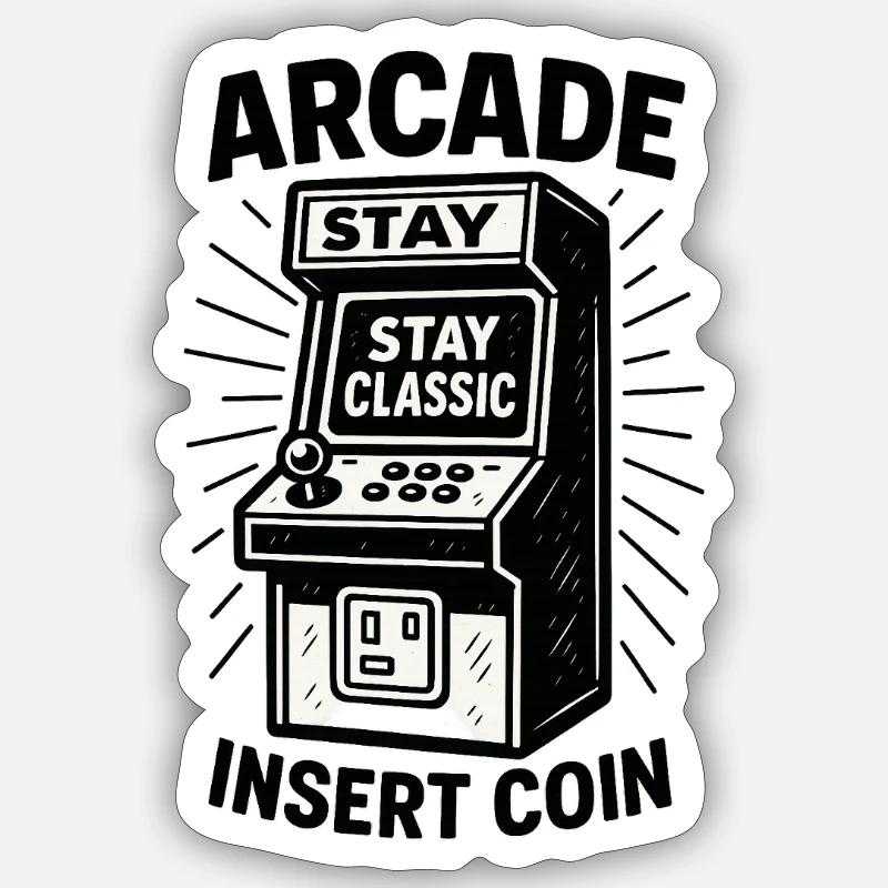 Arcade Classic Insert Coin Sticker size S (10 x 10 cm)