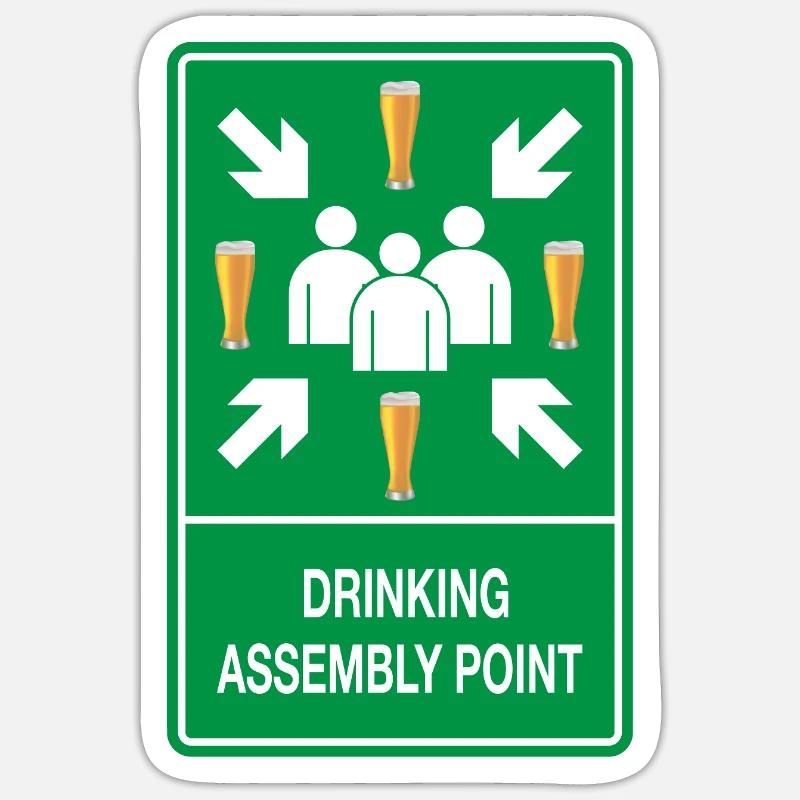 Drinking Assembly Point – Party Zone Sticker size S (10 x 10 cm)