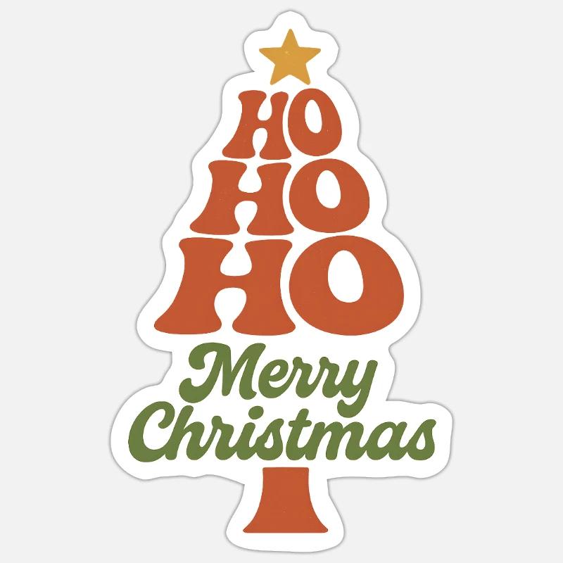 HoHoHo Christmas Tree Typography Sticker size S (10 x 10 cm)