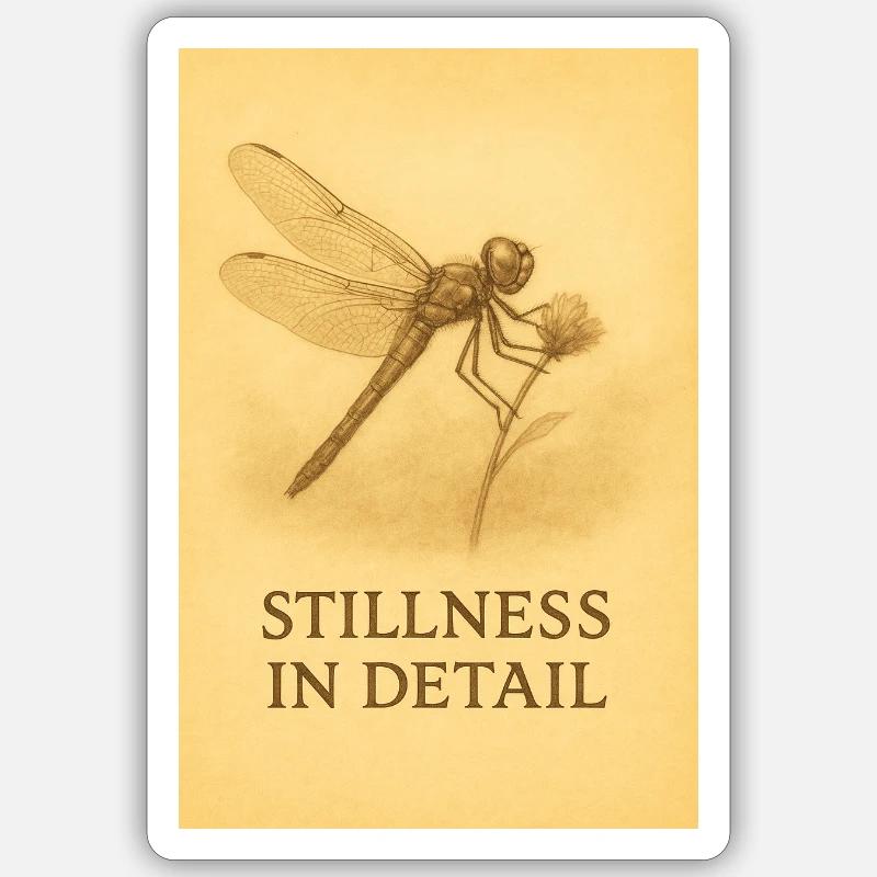 Silence dans les détails, Libellule. - Sticker taille S (10 x 10 cm) - blanc mat