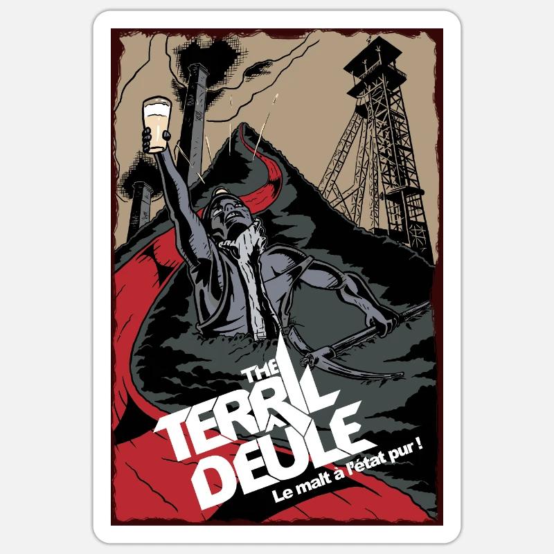 terril deule - Sticker taille S (10 x 10 cm) - blanc mat