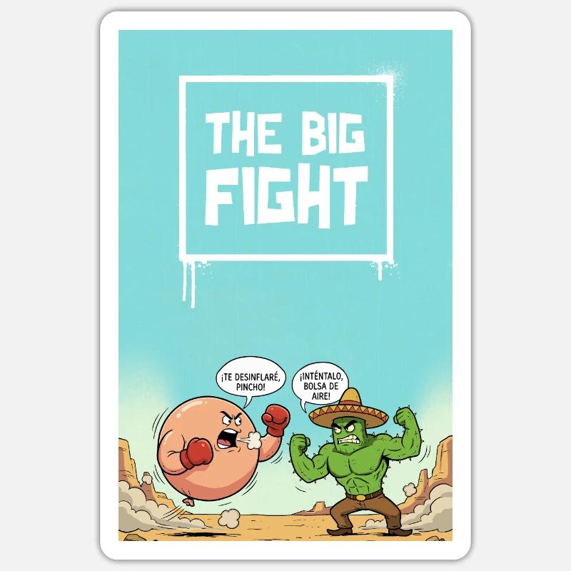 Der große Kampf - Sticker Größe S (10 x 10 cm) - Mattweiß