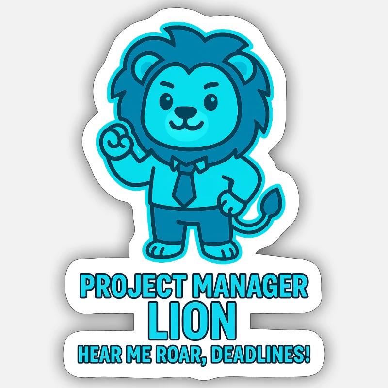 Project Manager Löwe – Deadlines - Sticker size S (10 x 10 cm) - white matte