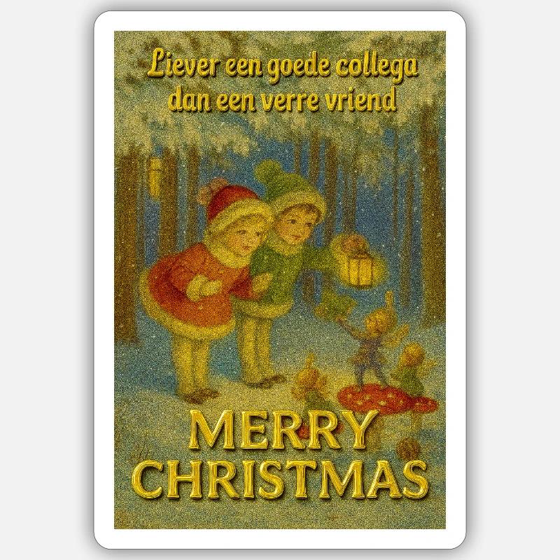 Weihnachtskollektion: Freundschaft über Distanz Sticker Größe S (10 x 10 cm)