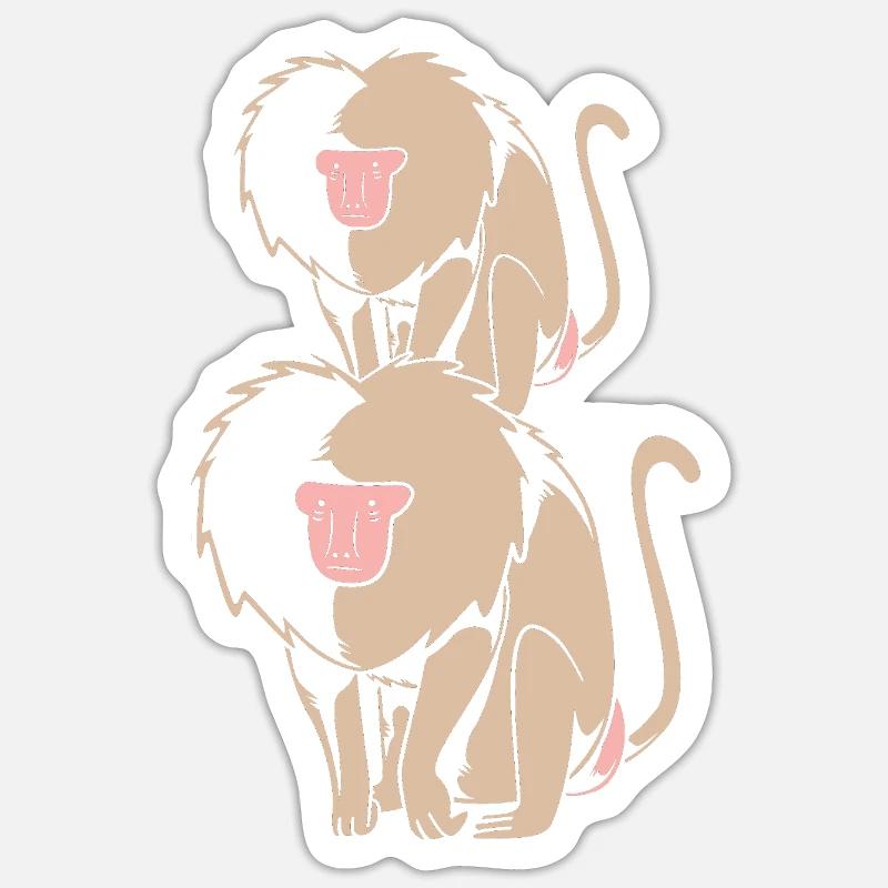 Affe - Sticker Größe S (10 x 10 cm) - Mattweiß