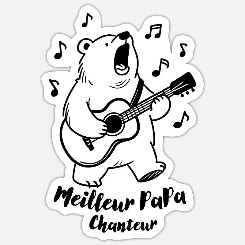 Bester singender Vater Sticker Größe S (10 x 10 cm)