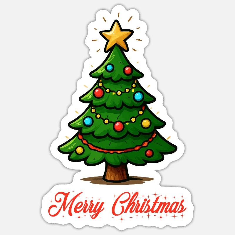 Christmas Tree Starlight - Sticker size S (10 x 10 cm) - white matte