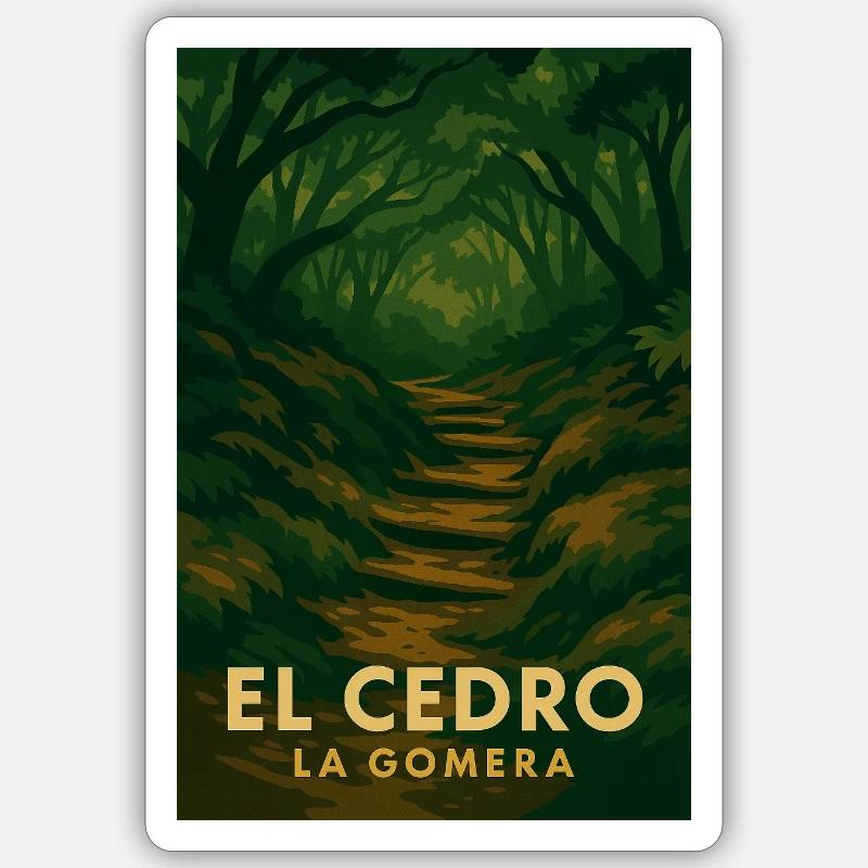 El Cedro – Mystischer Waldpfad - Sticker Größe S (10 x 10 cm) - Mattweiß