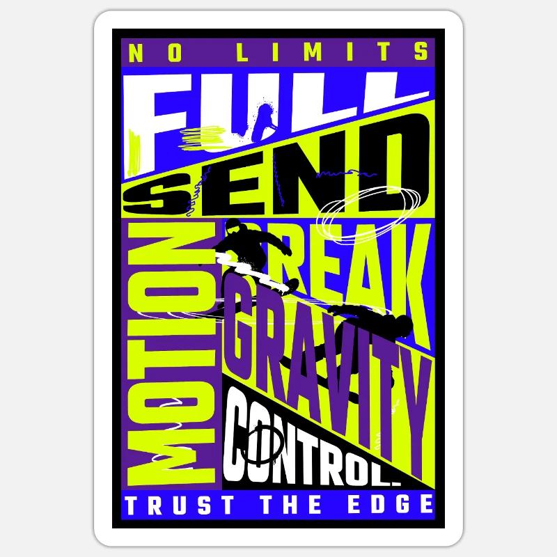 Snowboarding Design – Freestyle Gravity Control - Sticker size S (10 x 10 cm) - white matte