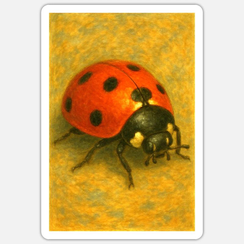Red Ladybug Art Print - Sticker size S (10 x 10 cm) - white matte