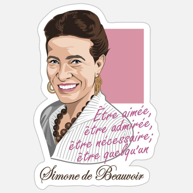 Simone de Beauvoir Philosopher - Sticker size S (10 x 10 cm) - white matte