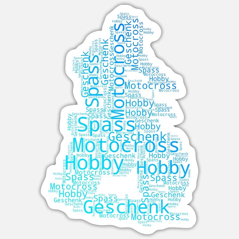 Déclaration directe sur le motocross - Sticker taille S (10 x 10 cm) - blanc mat