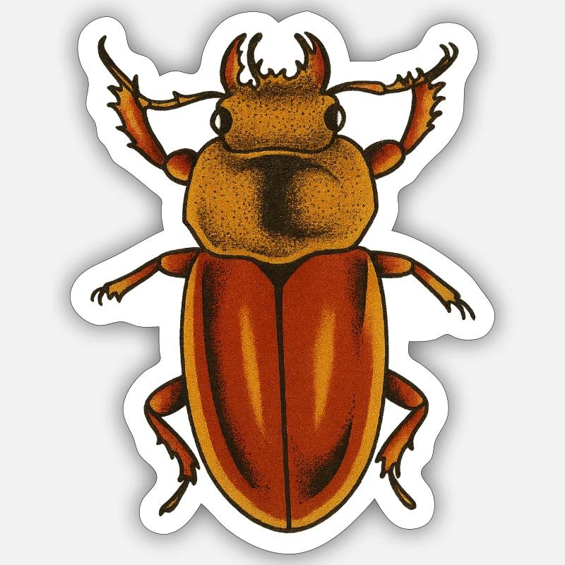 Estampe Crimson Bug - Sticker taille S (10 x 10 cm) - blanc mat