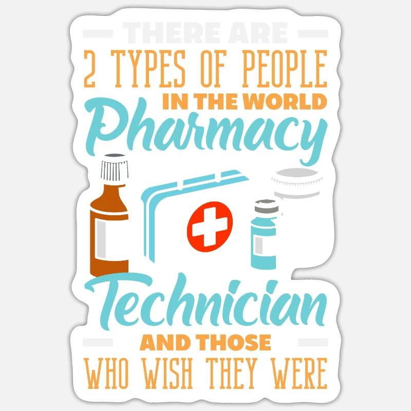 Pharmacien Technicien Pharmaceutique - Sticker taille S (10 x 10 cm) - blanc mat