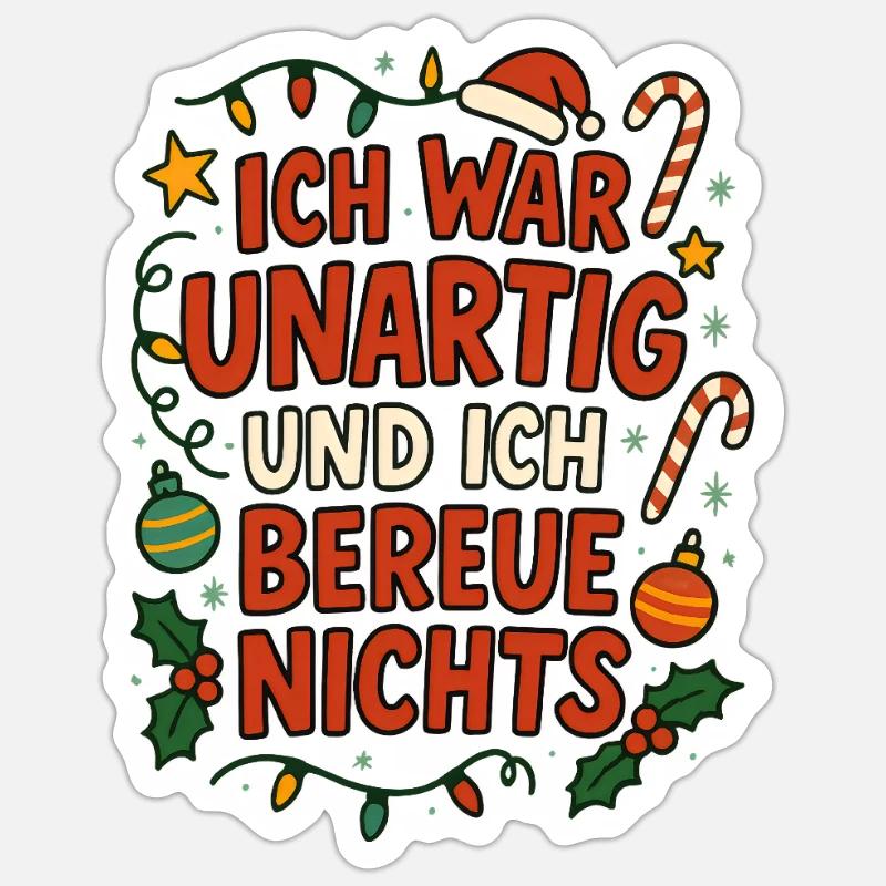 Noël - Sticker taille S (10 x 10 cm) - blanc mat