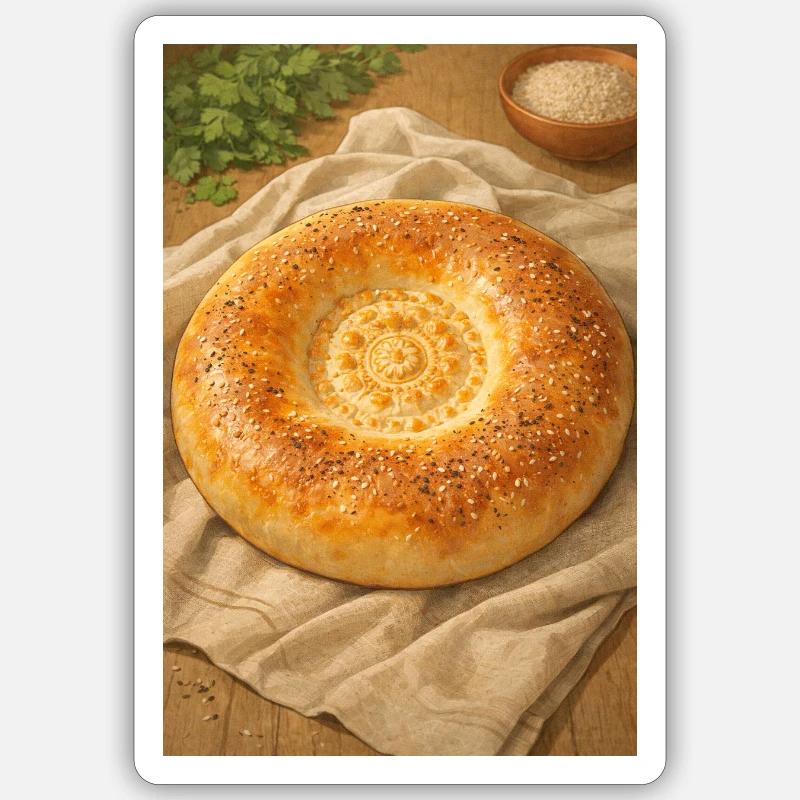 Sesame Ring Bread - Sticker size S (10 x 10 cm) - white matte